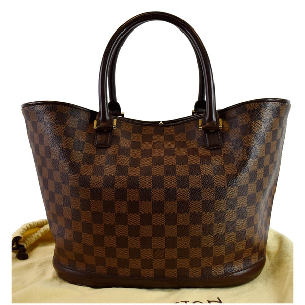 LOUIS VUITTON Manosque GM Damier Ebene Tote Bag Brown