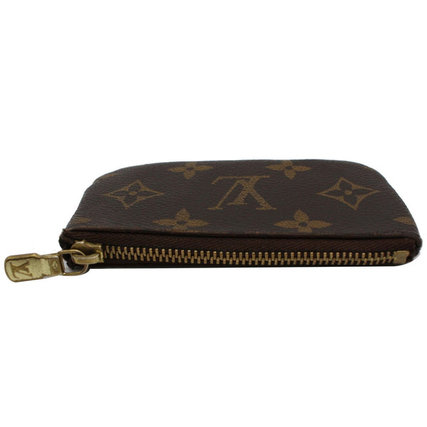 LOUIS VUITTON Pochette Key Cles Monogram Canvas Coin Case Brown