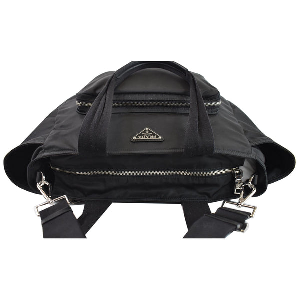PRADA Vela Nylon Baby Shoulder Bag Black