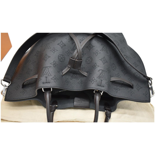 LOUIS VUITTON Girolata Monogram Mahina Leather Shoulder Bag Black