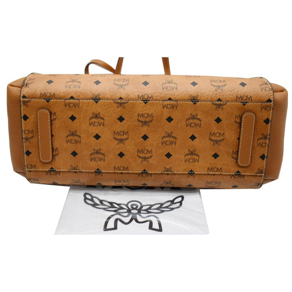 MCM Large Luisa Visetos Monogram Print Shopper Tote Bag Cognac