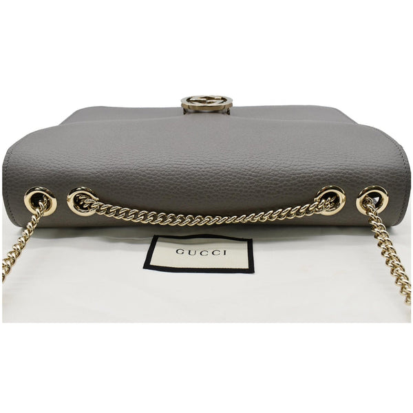 GUCCI Interlocking GG Calfskin Leather Crossbody Bag Grey 510303