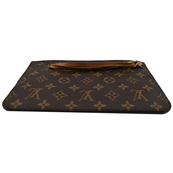 LOUIS VUITTON Neverfull MM Monogram Canvas Pochette Wristlet Pouch Brown