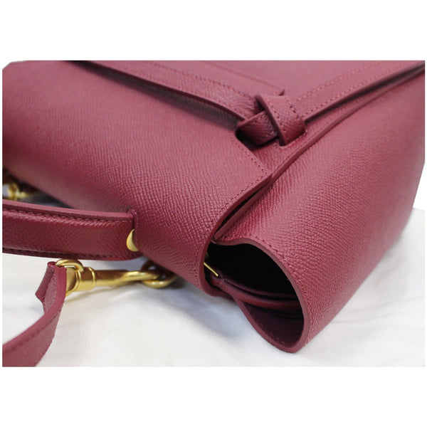 CELINE Micro Belt Grained Calfskin 2Way Shoulder Bag Ruby