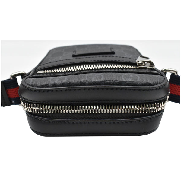 GUCCI GG Supreme Monogram Web Messenger Bag Black 598103