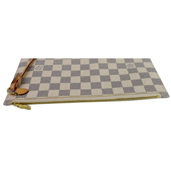 LOUIS VUITTON Pochette Wristlet Pouch Damier Azur Neverfull MM White