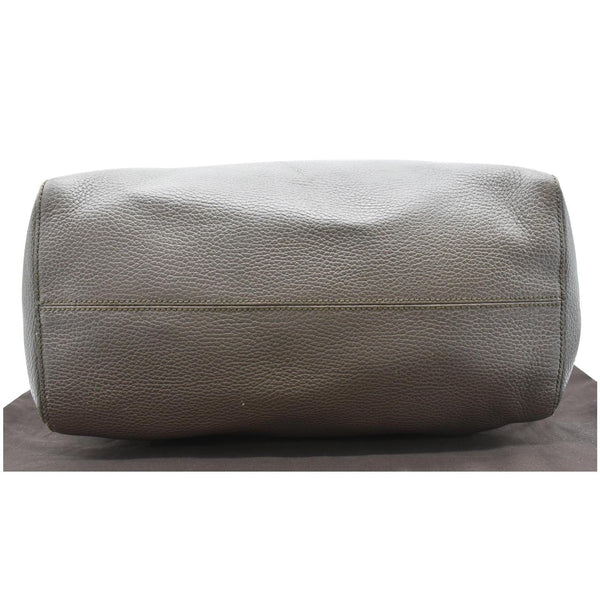 GUCCI Swing Pebbled Calfskin Leather Tote Bag Taupe 354397