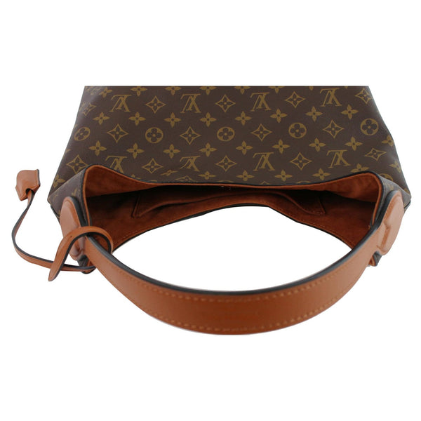 LOUIS VUITTON Flower Monogram Canvas Shoulder Hobo Bag Brown