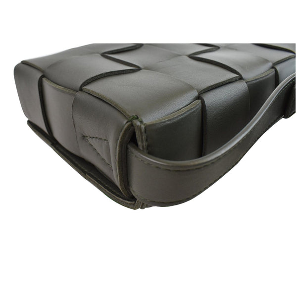 BOTTEGA VENETA Cassette Maxi Lambskin Crossbody Bag Olive