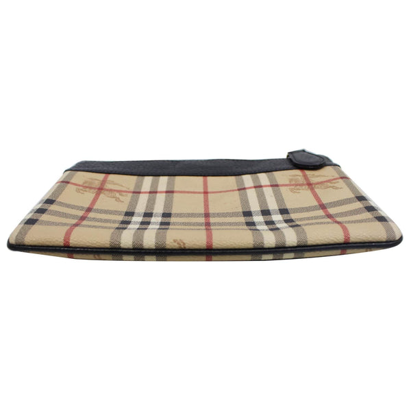 BURBERRY Nova Vintage Check Leather Zippy Pouch Beige