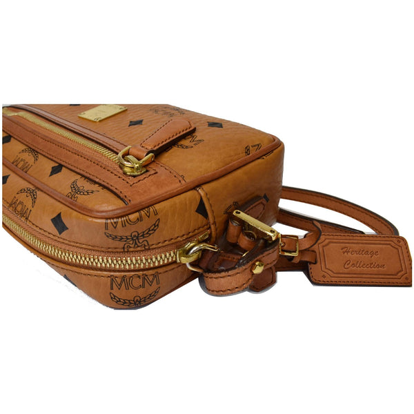 MCM Small Heritage Line Camera Crossbody Bag Cognac