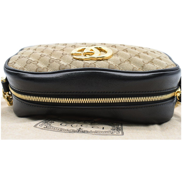 GUCCI GG Marmont Small Matelasse Canvas Leather Crossbody Bag Beige 447632