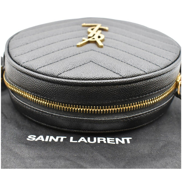 Yves Saint Laurent Vinyle Round Chevron Leather Camera Bag