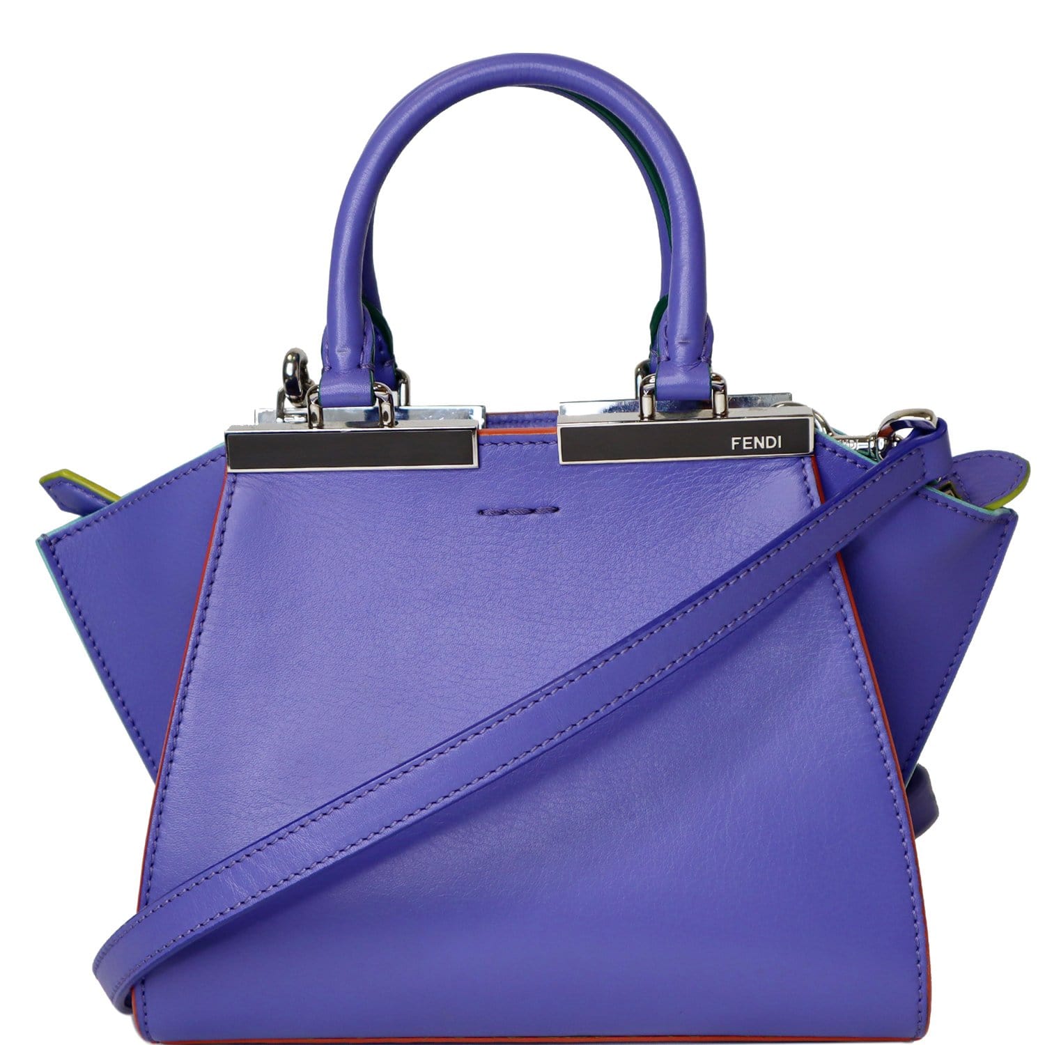 FENDI 3 Jours Mini Calfskin Leather Crossbody Bag Iris