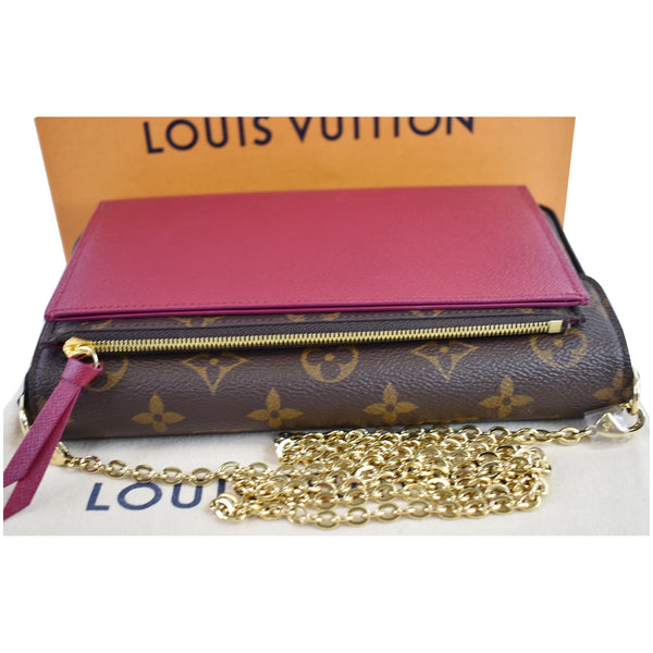 LOUIS VUITTON Pochette Felicie Monogram Canvas Crossbody Bag Brown