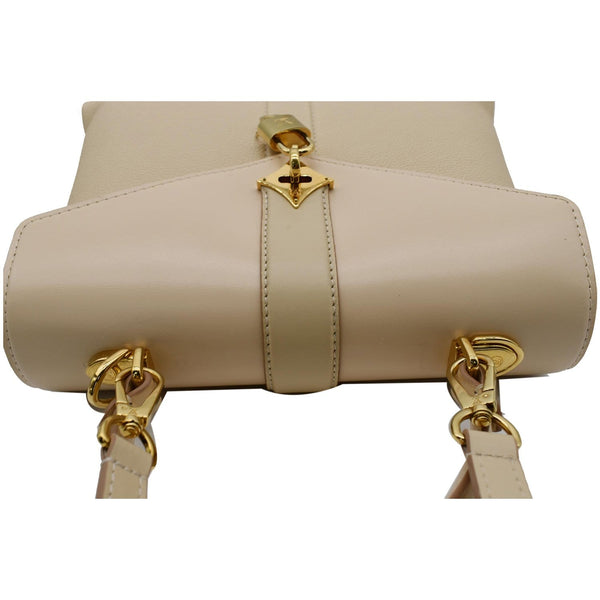 LOUIS VUITTON Rose Des Vents PM Grained Leather Top Handle Crossbody Bag Creme