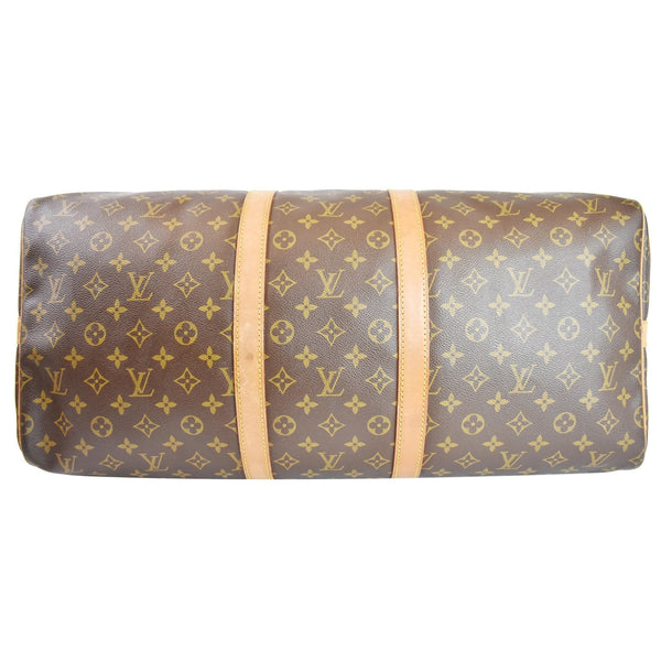 LOUIS VUITTON Keepall Bandouliere 55 Monogram Canvas Travel Bag Brown