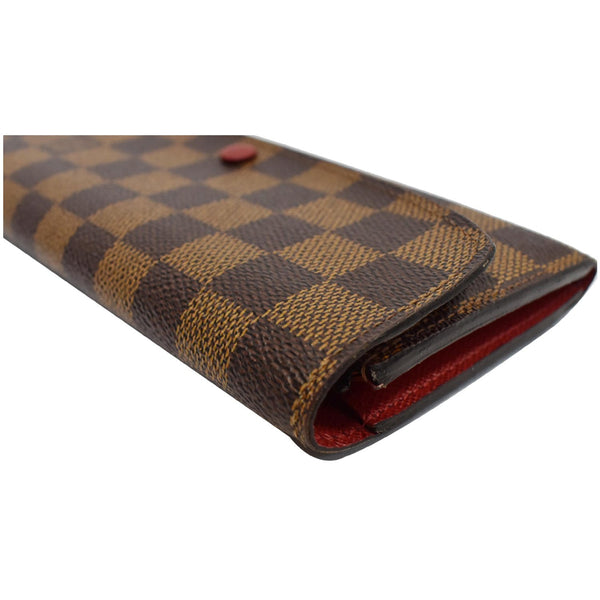 Louis Vuitton Emilie Damier Ebene Wallet - flap button close