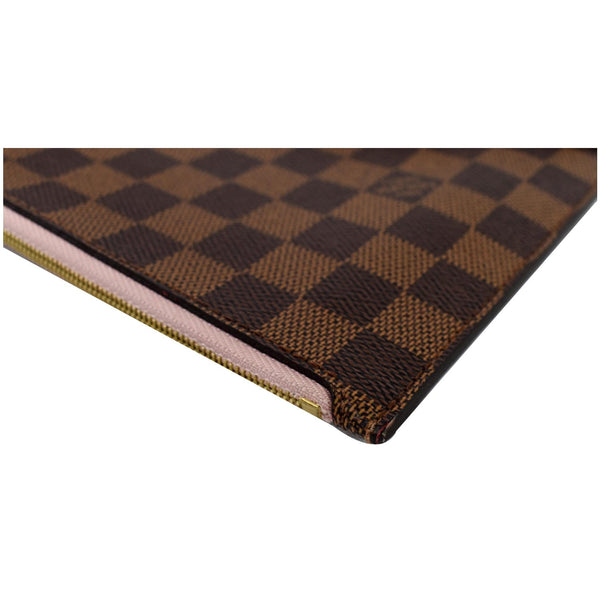 LOUIS VUITTON Wristlet Neverfull MM Damier Ebene Bag Brown