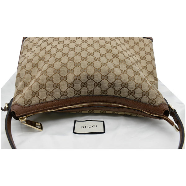 GUCCI Large Bree GG Canvas Hobo Bag Brown 449244