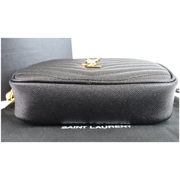 YVES SAINT LAURENT Mini Lou Grain De Poudre Camera Bag Black