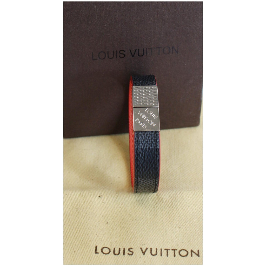Louis Vuitton Damier Graphite Brass Recuff M6690E Damier Graphite Bracelet  Damier Graphite