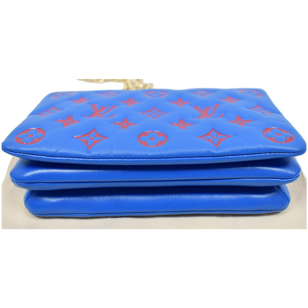 LOUIS VUITTON Coussin Monogram Embossed Pochette Crossbody Bag Blue