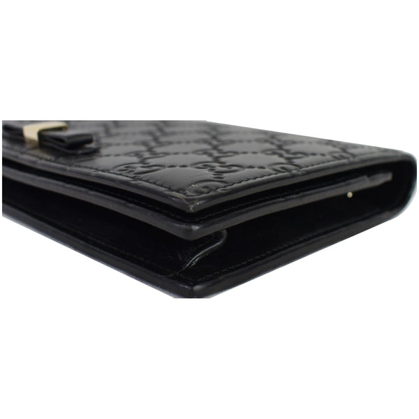 GUCCI Bow Guccissima Leather Chain Wallet Black 431408