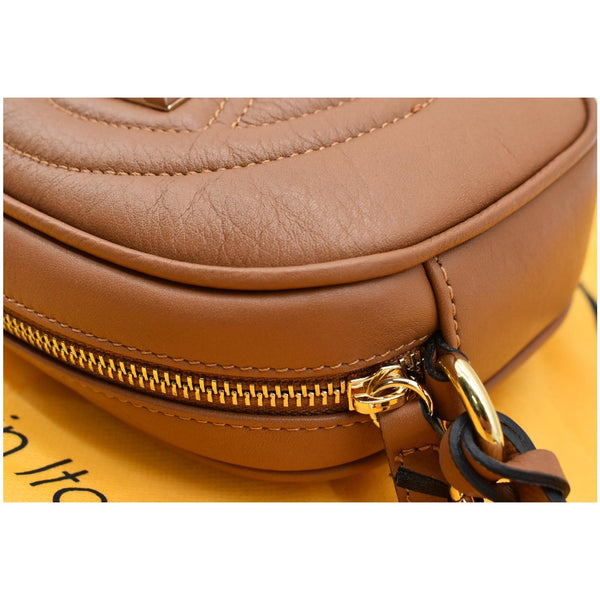 MARIO VALENTINO Mia Logo Leather Crossbody Bag Caramel