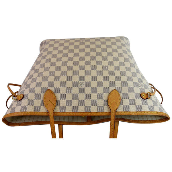 LOUIS VUITTON Neverfull MM Damier Azur Tote Shoulder Bag White