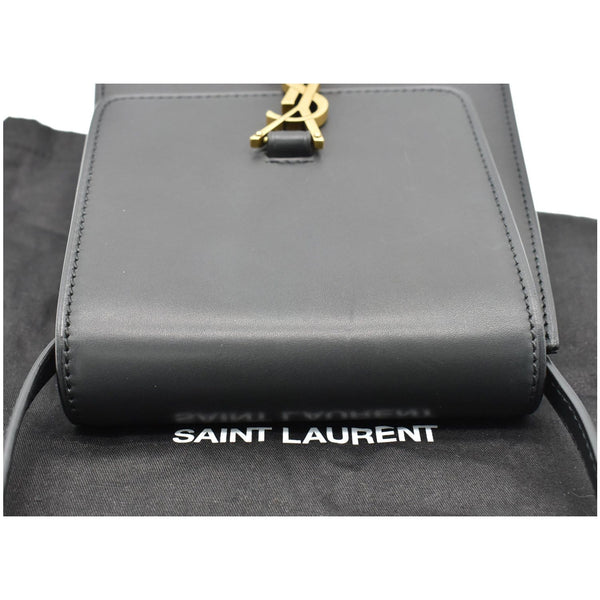 YVES SAINT LAURENT Kaia North/South Leather Satchel Bag Black