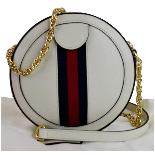 Gucci Ophidia Mini GG Round Web Leather Strip Bag