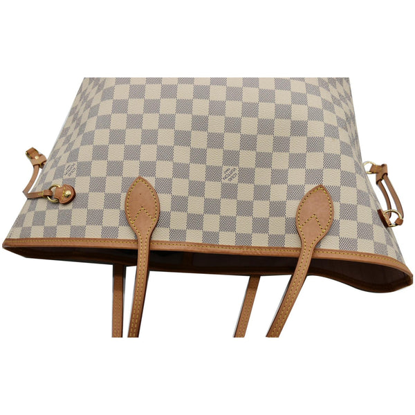 LOUIS VUITTON Neverfull MM Damier Azur Tote Bag Rose Ballerine