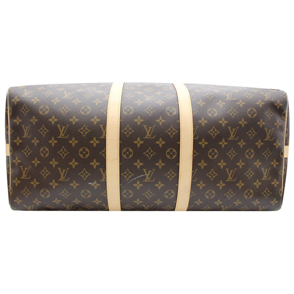 LOUIS VUITTON Keepall 55 Bandouliere Monogram Canvas Travel Bag Brown