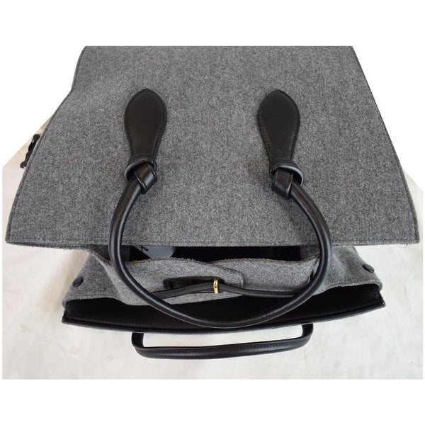 CELINE Tie Knot Felt Calfskin Tote Bag Grey/Black