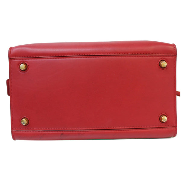 CELINE Ring Small Smooth Leather Tote Bag Red