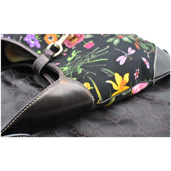 Gucci Flora Jackie O Bouvier Floral Printed Canvas Hobo Bag