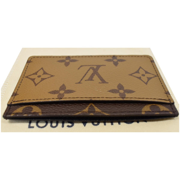 LOUIS VUITTON Monogram Reverse Canvas Card Holder Brown