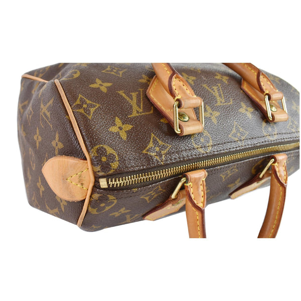LOUIS VUITTON Speedy 25 Monogram Canvas Satchel Bag Brown