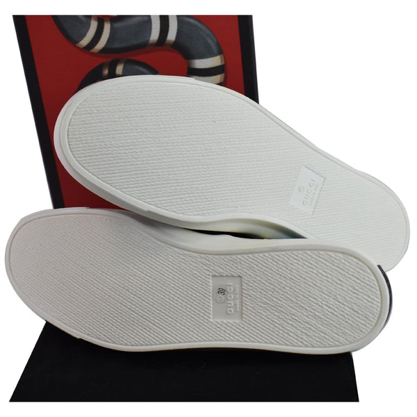 GUCCI Ghost Print Smooth Leather Slip-On Sneakers Black Size 9 - Last Call