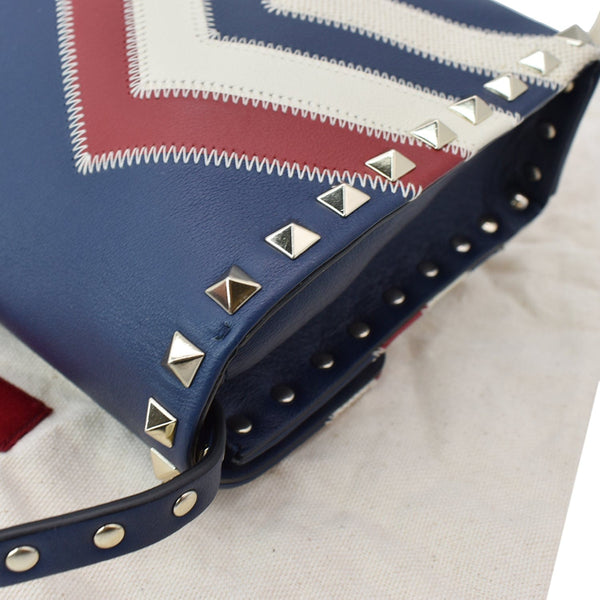 Valentino Garavani Rockstud Chevron Print Leather Bag