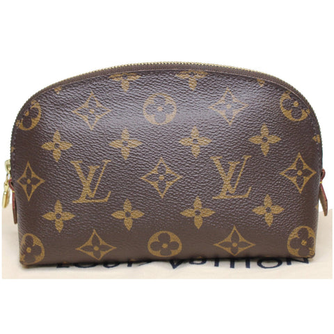 front look Lv Monogram Canvas Cosmetic Pouch Brown