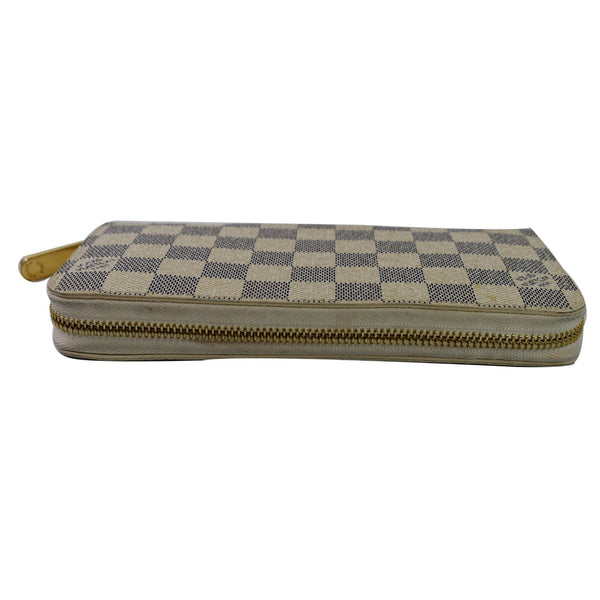 Louis Vuitton Damier Azur Zippy Long Wallet White fornt side view