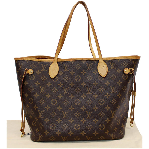 LOUIS VUITTON Neverfull MM Monogram Canvas Tote Shoulder Bag Brown