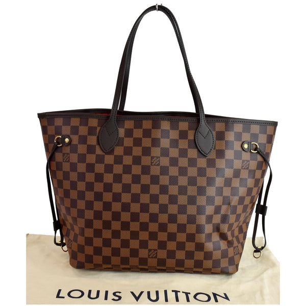 LOUIS VUITTON Neverfull MM Damier Ebene Tote Bag Brown