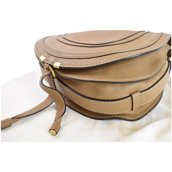 CHLOE Marcie Medium Pebbled Leather Crossbody Bag Brown
