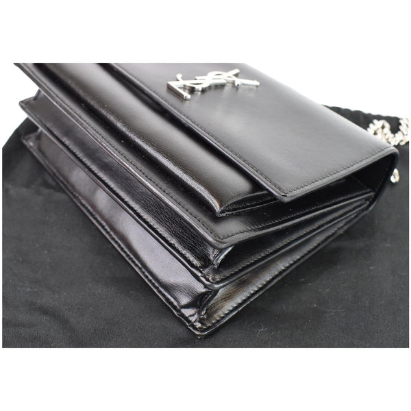 YVES SAINT LAURENT Sunset Medium Leather Shoulder Bag Black