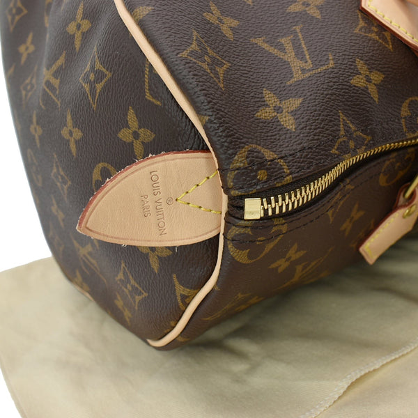 LOUIS VUITTON Speedy 35 Monogram Canvas Satchel Bag Brown
