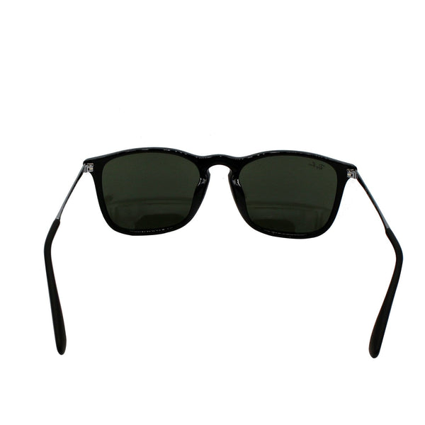 RAY-BAN RB4187F-601/30 Chris Gloss Black Sunglasses Silver Mirrored Lens