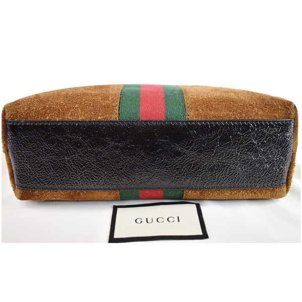 GUCCI Ophidia GG Small Suede Shoulder Bag Brown 499621